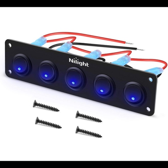 Other | Nilight 5 Gang 3 Pin Rocker Switch Panel Waterproof Onoff ...